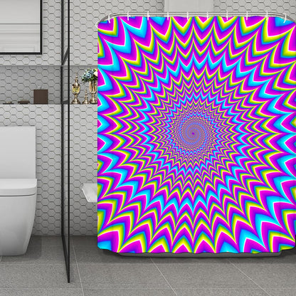 Dizzy Spiral Moving Optical Illusion Polyester Shower Curtain