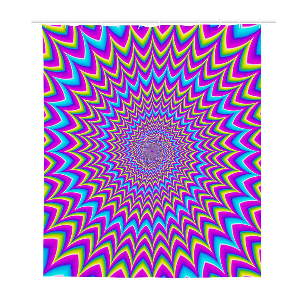 Dizzy Spiral Moving Optical Illusion Polyester Shower Curtain