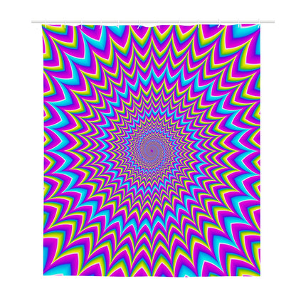 Dizzy Spiral Moving Optical Illusion Polyester Shower Curtain