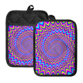 Dizzy Spiral Moving Optical Illusion Pot Holders With Pocket