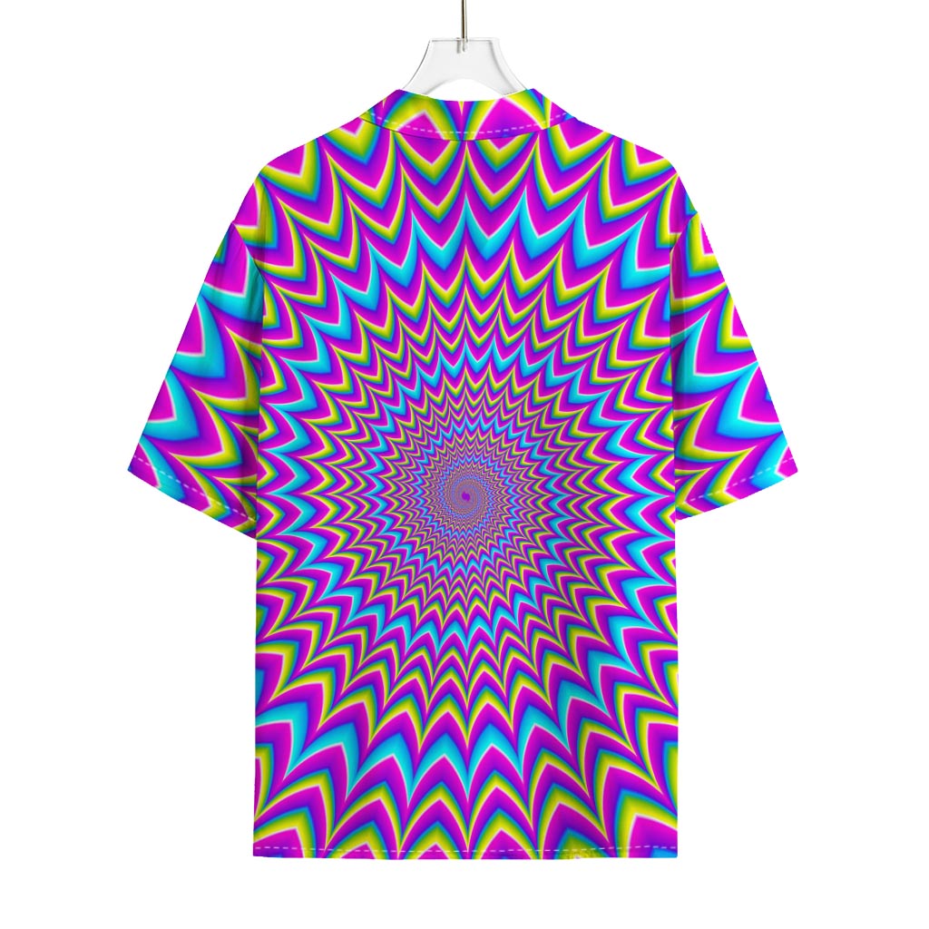 Dizzy Spiral Moving Optical Illusion Rayon Hawaiian Shirt