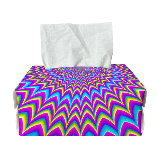 Dizzy Spiral Moving Optical Illusion Rectangle Tissue Box Cover