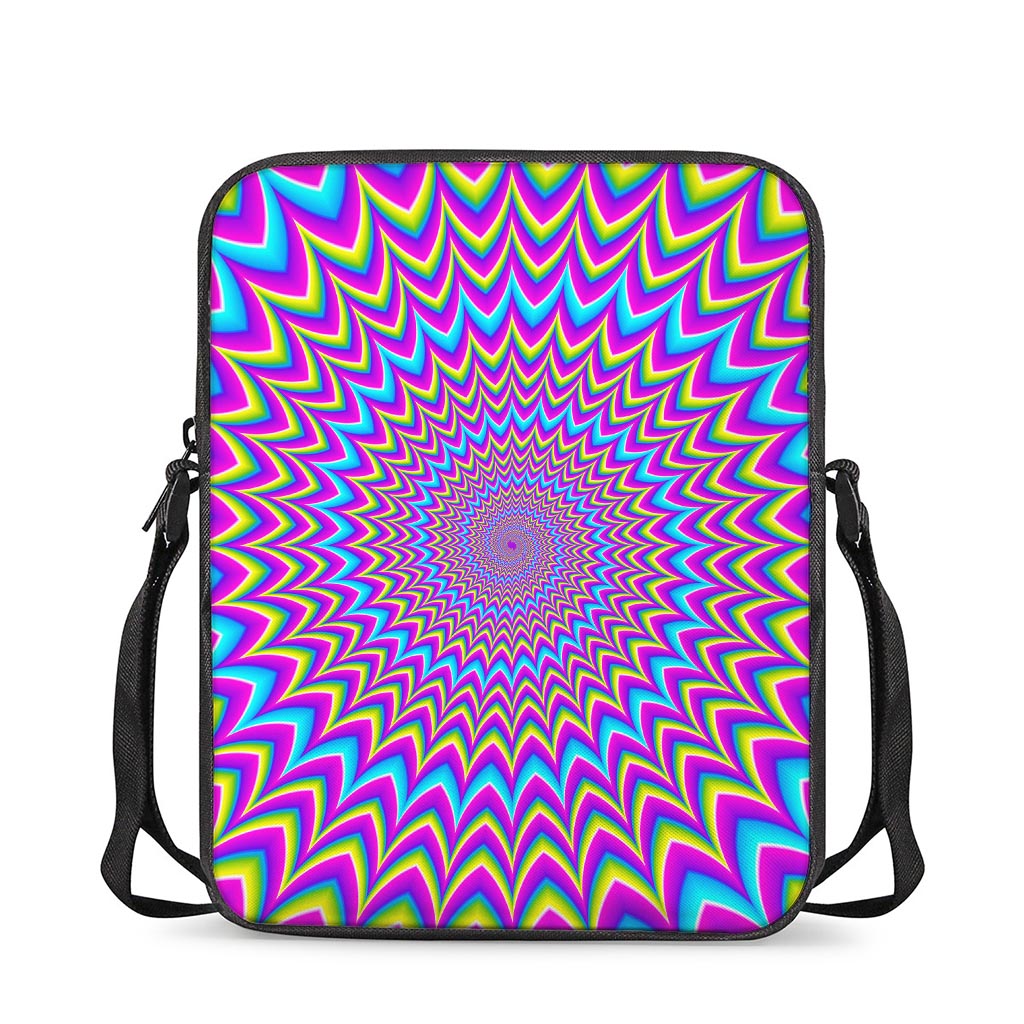 Dizzy Spiral Moving Optical Illusion Rectangular Crossbody Bag