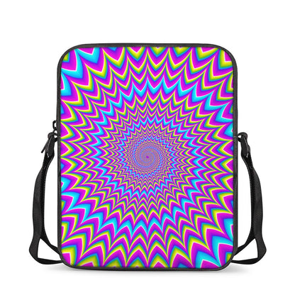 Dizzy Spiral Moving Optical Illusion Rectangular Crossbody Bag