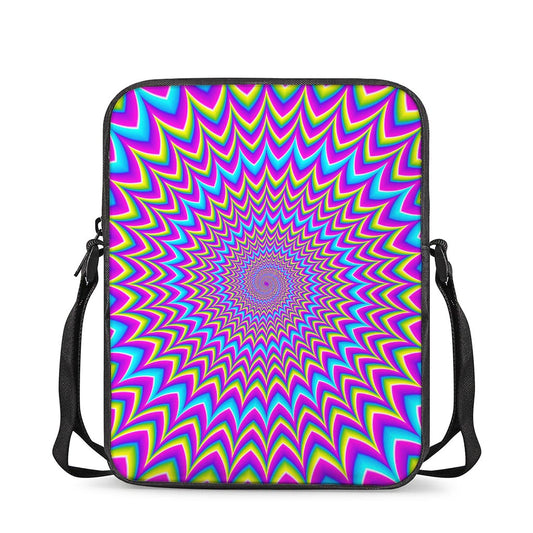 Dizzy Spiral Moving Optical Illusion Rectangular Crossbody Bag