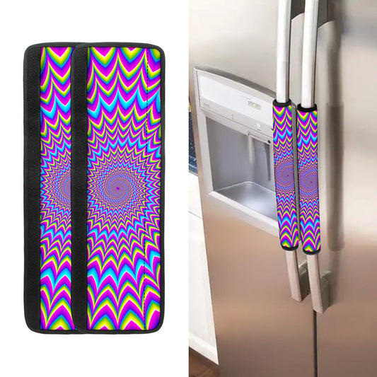 Dizzy Spiral Moving Optical Illusion Refrigerator Handle Covers