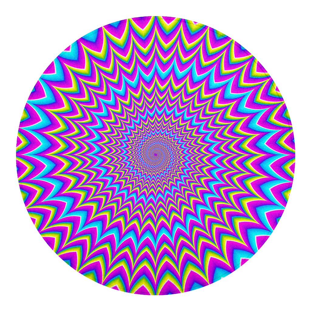 Dizzy Spiral Moving Optical Illusion Round Blanket