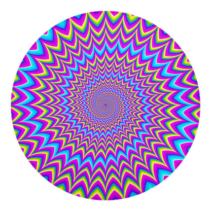 Dizzy Spiral Moving Optical Illusion Round Blanket