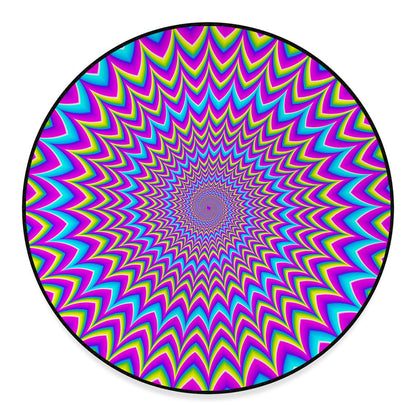 Dizzy Spiral Moving Optical Illusion Round Floor Mat