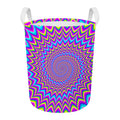 Dizzy Spiral Moving Optical Illusion Round Laundry Basket