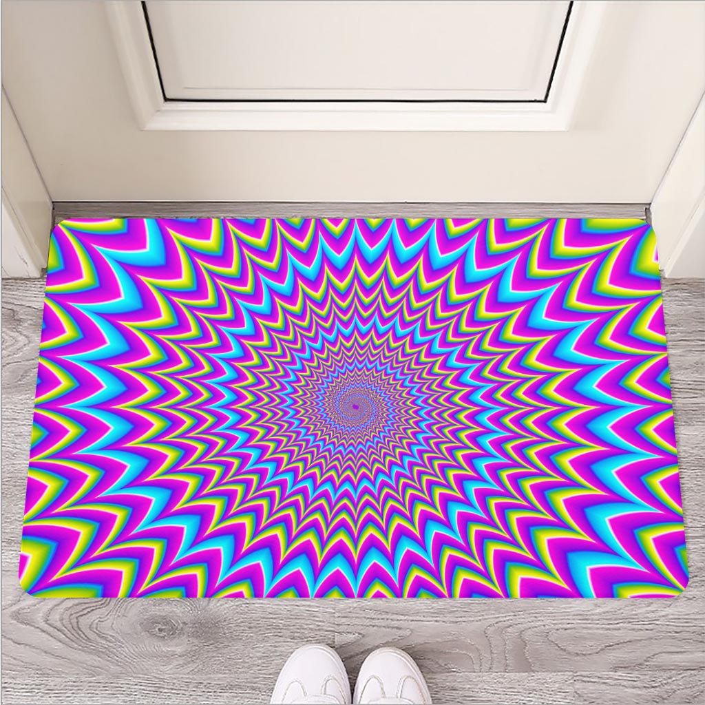 Dizzy Spiral Moving Optical Illusion Rubber Doormat
