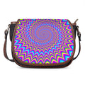 Dizzy Spiral Moving Optical Illusion Saddle Bag