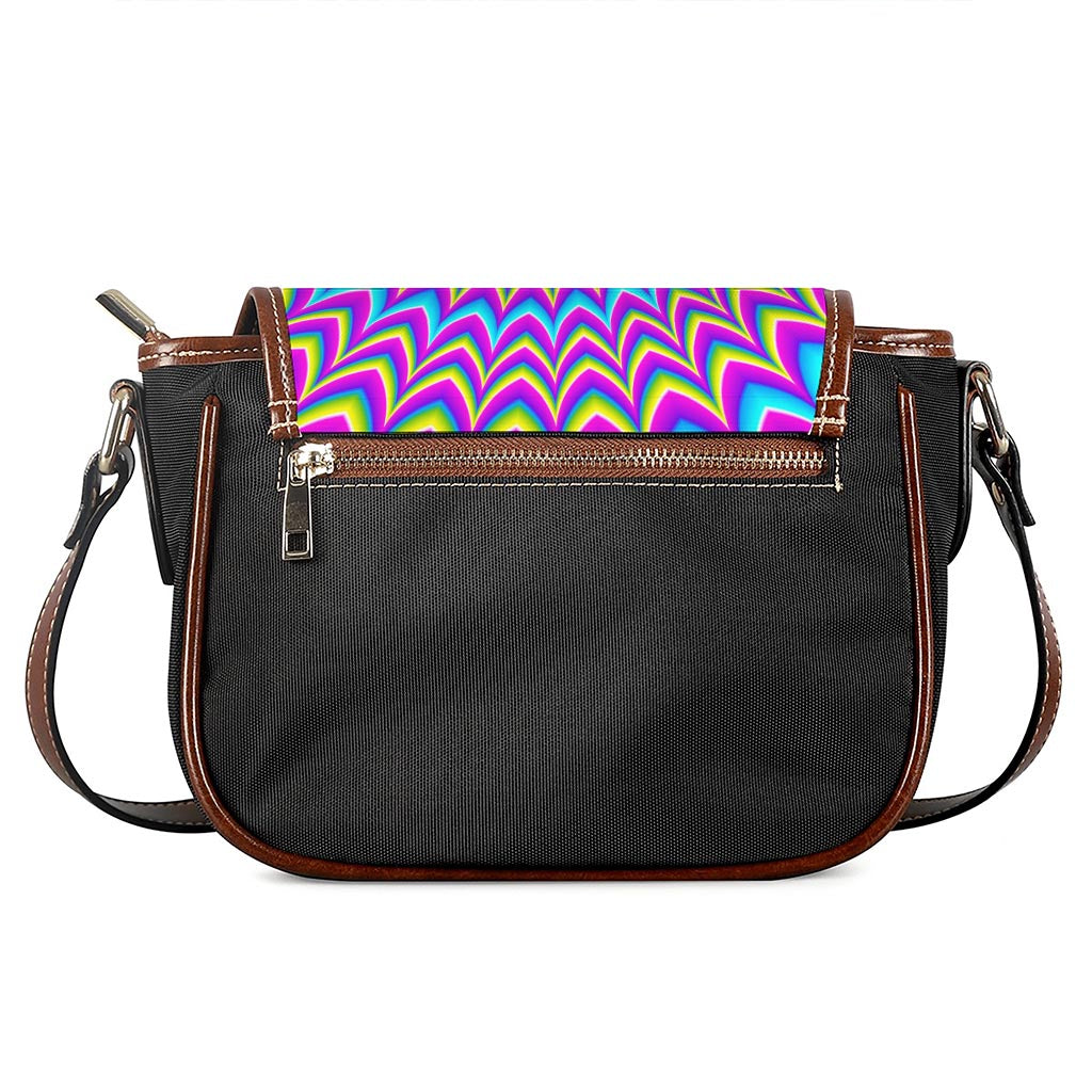 Dizzy Spiral Moving Optical Illusion Saddle Bag