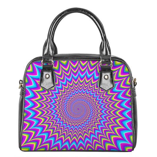 Dizzy Spiral Moving Optical Illusion Shoulder Handbag