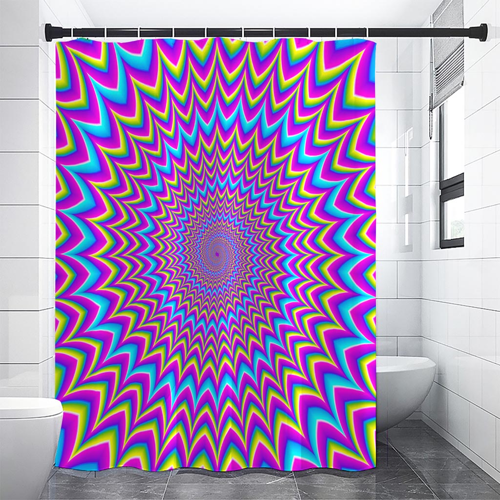 Dizzy Spiral Moving Optical Illusion Shower Curtain