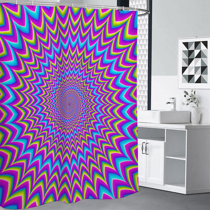 Dizzy Spiral Moving Optical Illusion Shower Curtain