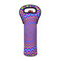 Dizzy Spiral Moving Optical Illusion Single Neoprene Wine Tote