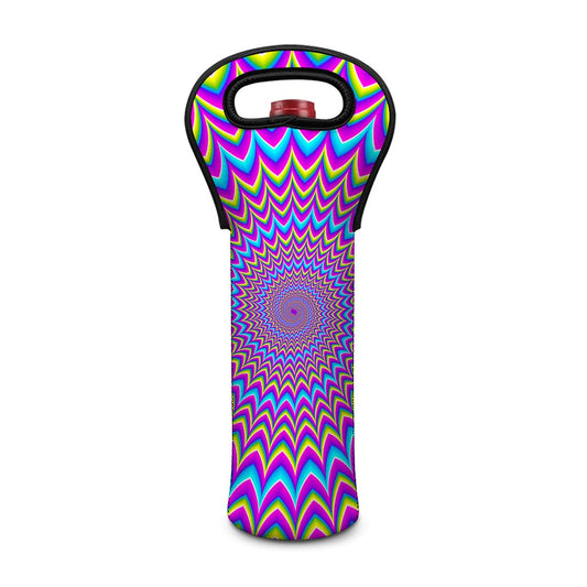 Dizzy Spiral Moving Optical Illusion Single Neoprene Wine Tote