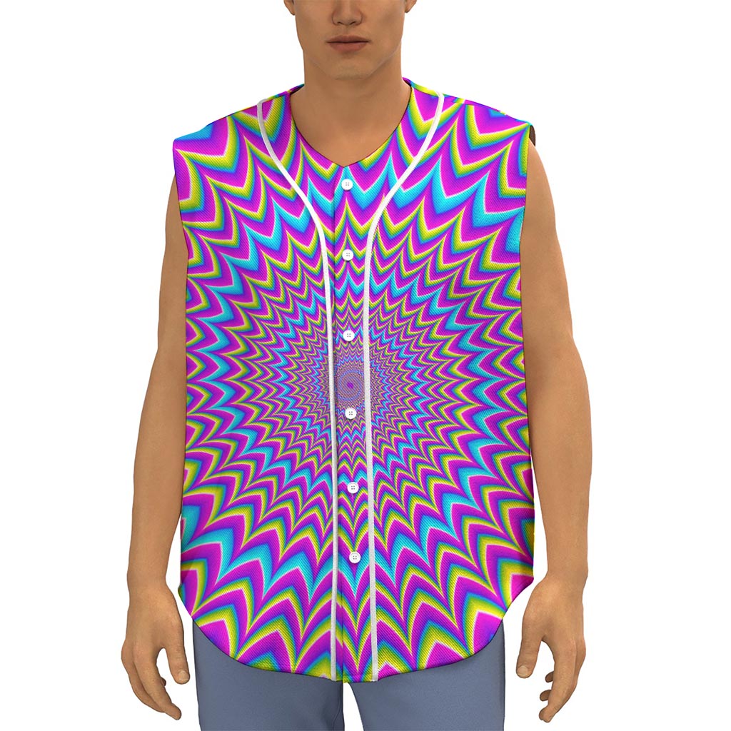 Dizzy Spiral Moving Optical Illusion Sleeveless Baseball Jersey
