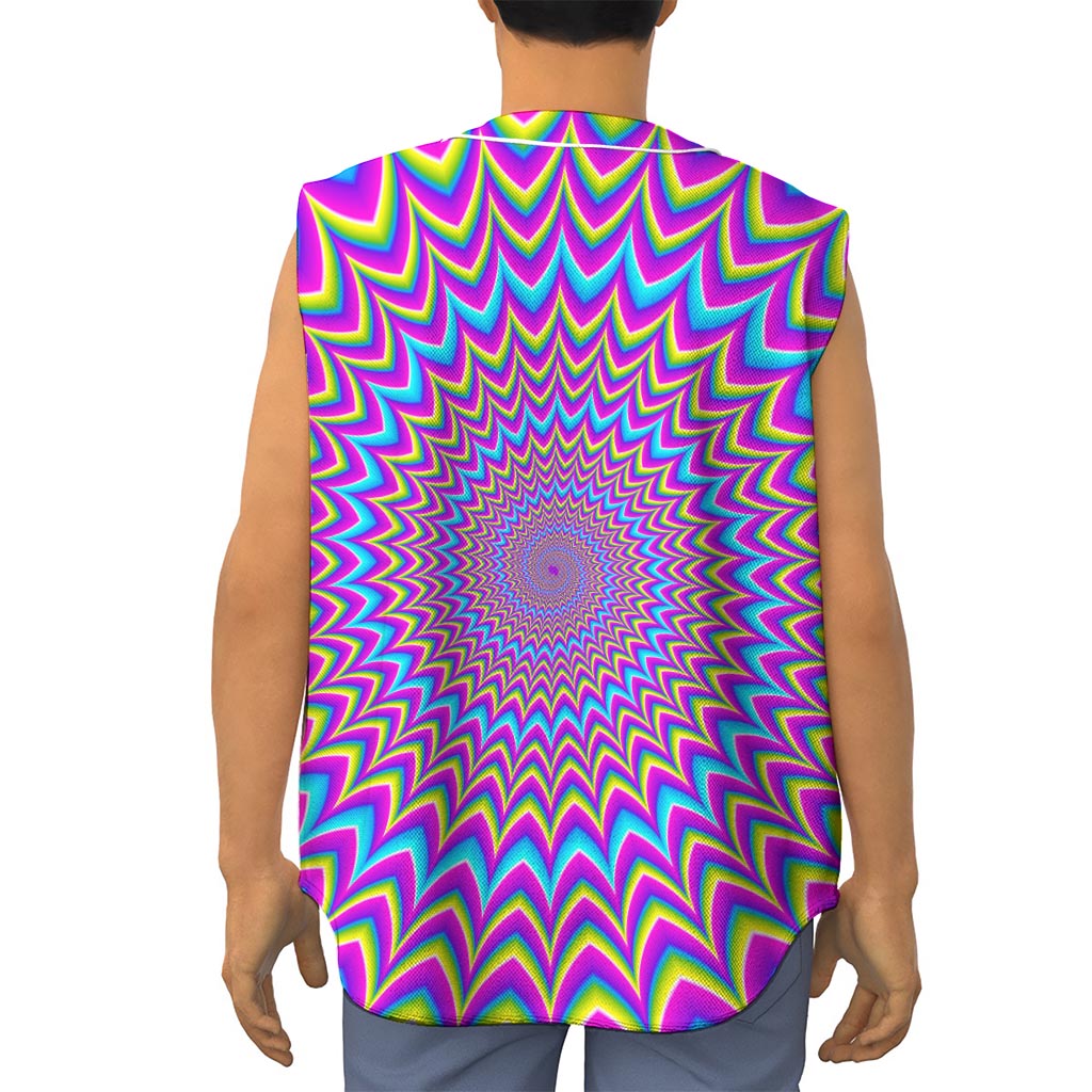Dizzy Spiral Moving Optical Illusion Sleeveless Baseball Jersey