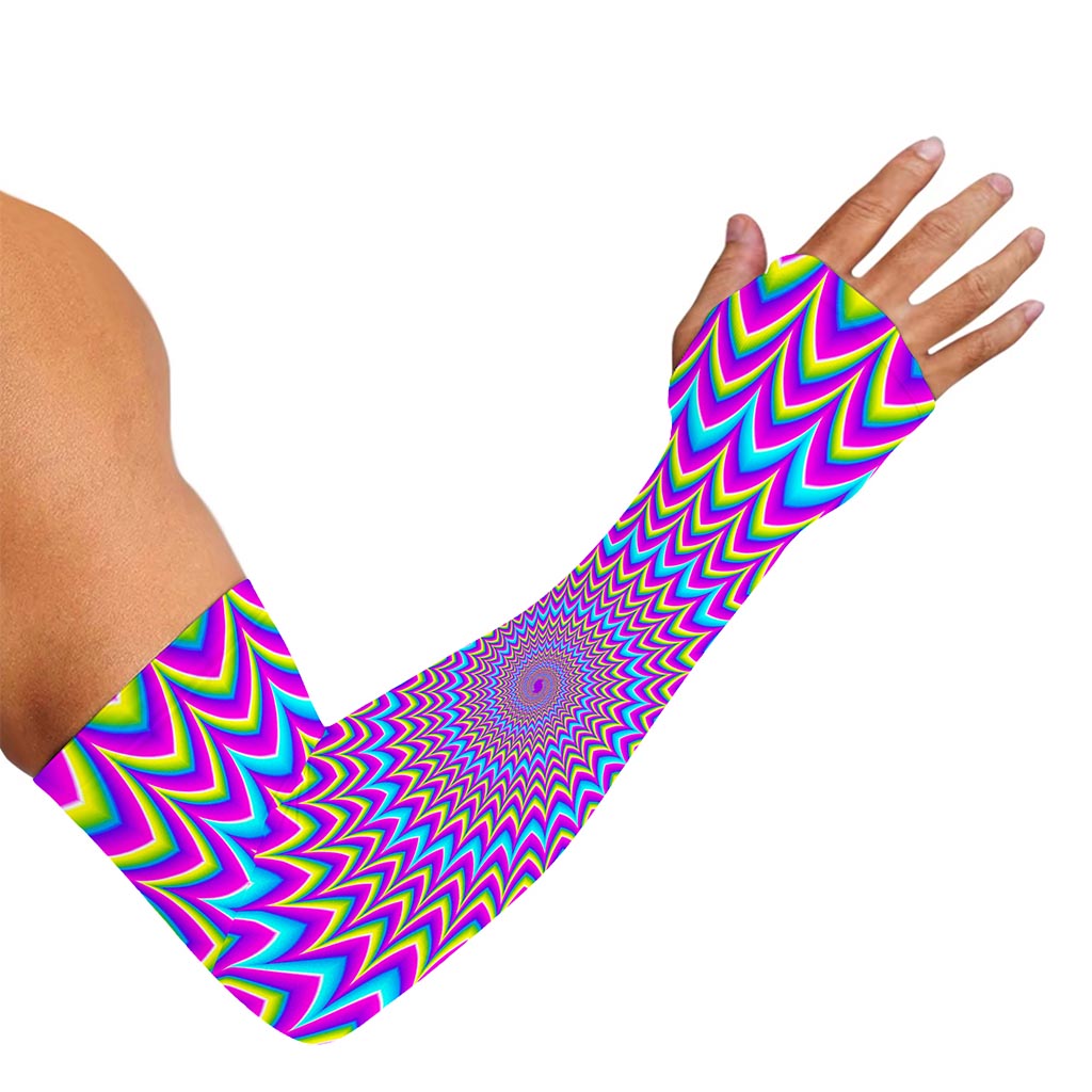 Dizzy Spiral Moving Optical Illusion Sun Protection Arm Sleeves