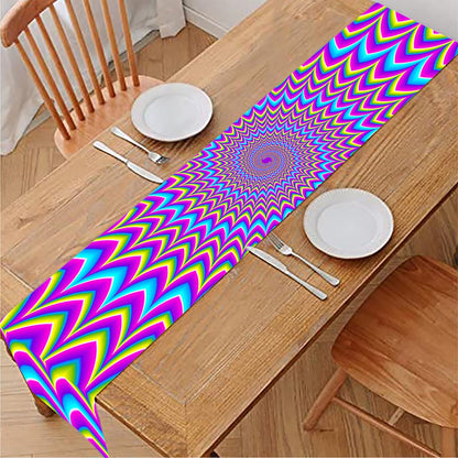 Dizzy Spiral Moving Optical Illusion Table Runner