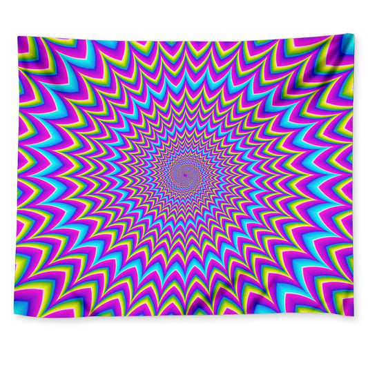 Dizzy Spiral Moving Optical Illusion Tapestry