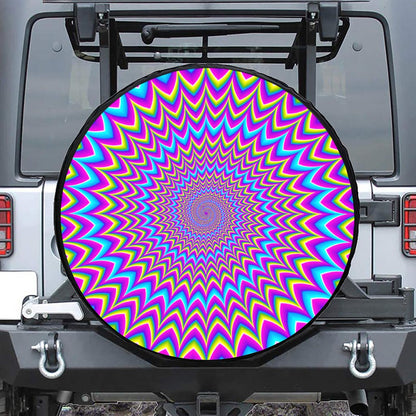 Dizzy Spiral Moving Optical Illusion Tire Cover