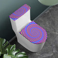 Dizzy Spiral Moving Optical Illusion Toilet Lid And Tank Cover Set
