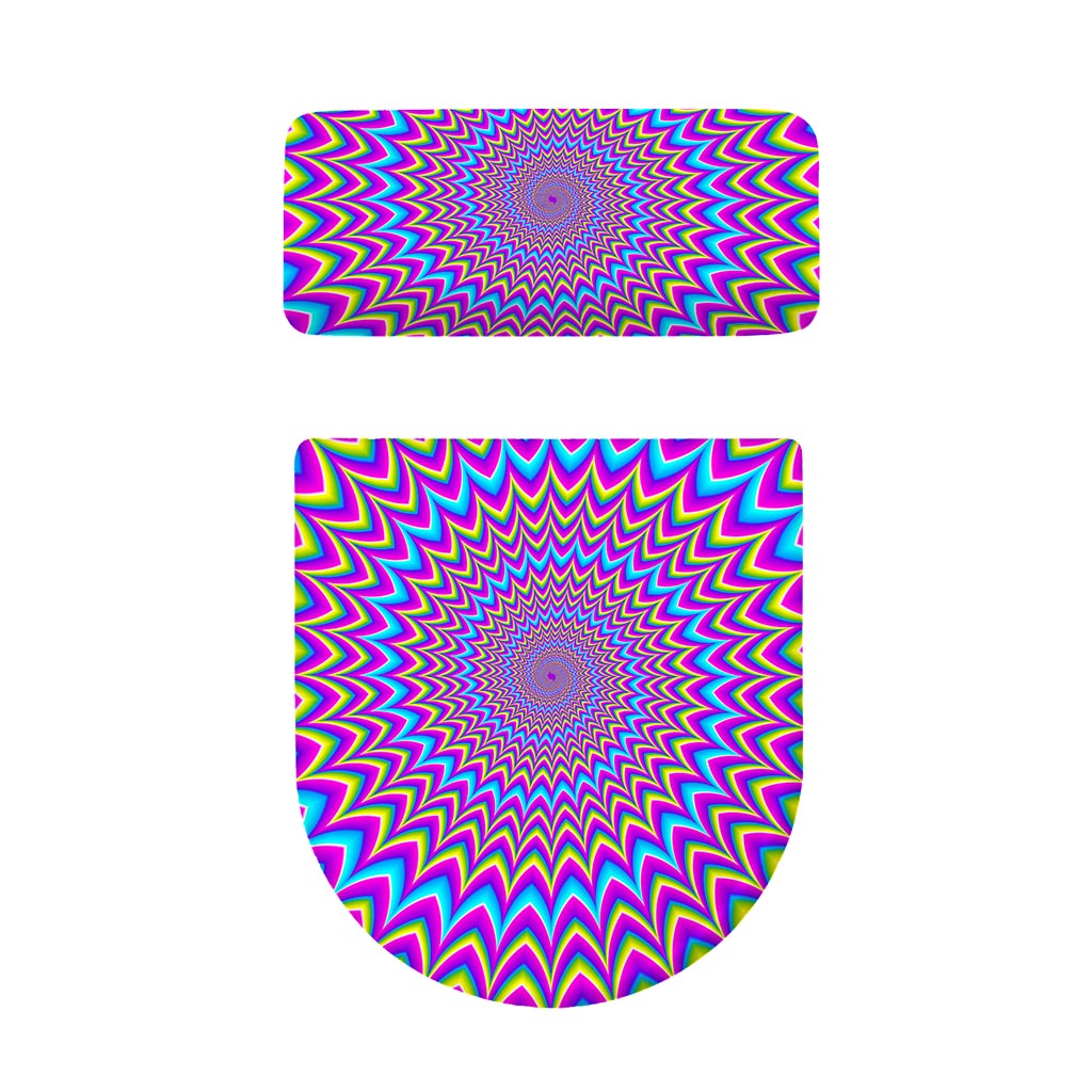 Dizzy Spiral Moving Optical Illusion Toilet Lid And Tank Cover Set