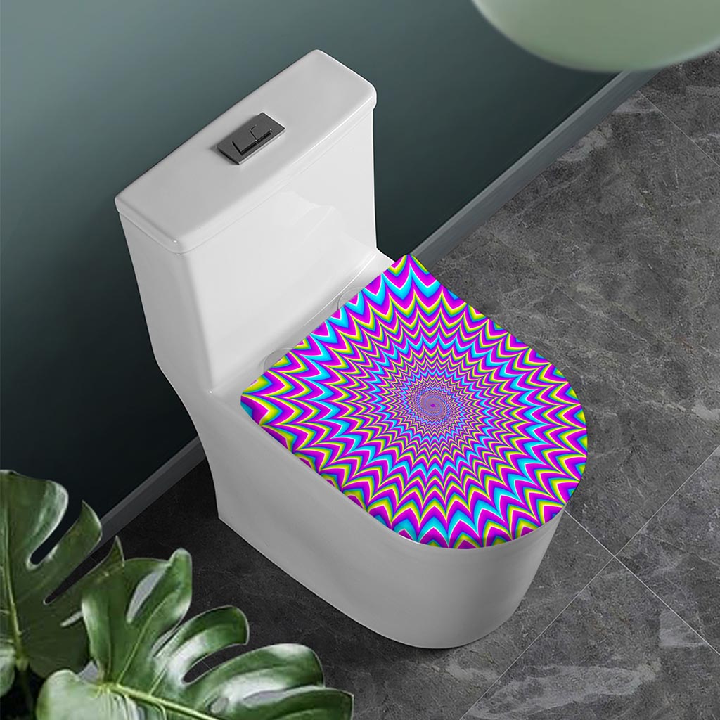 Dizzy Spiral Moving Optical Illusion Toilet Lid Cover