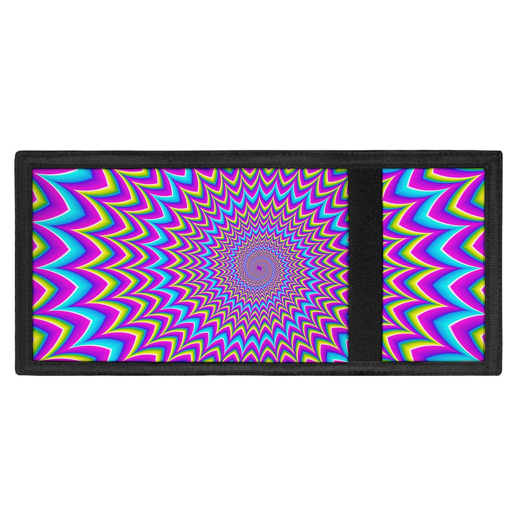 Dizzy Spiral Moving Optical Illusion Trifold Wallet