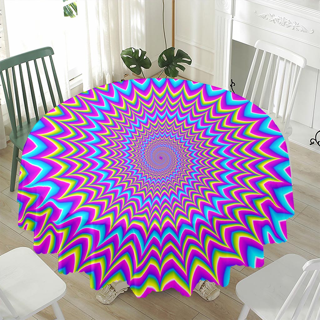 Dizzy Spiral Moving Optical Illusion Waterproof Round Tablecloth