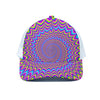 Dizzy Spiral Moving Optical Illusion White Mesh Trucker Cap