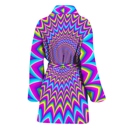 Dizzy Spiral Moving Optical Illusion Women's Bathrobe