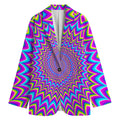 Dizzy Spiral Moving Optical Illusion Women's Cotton Blazer