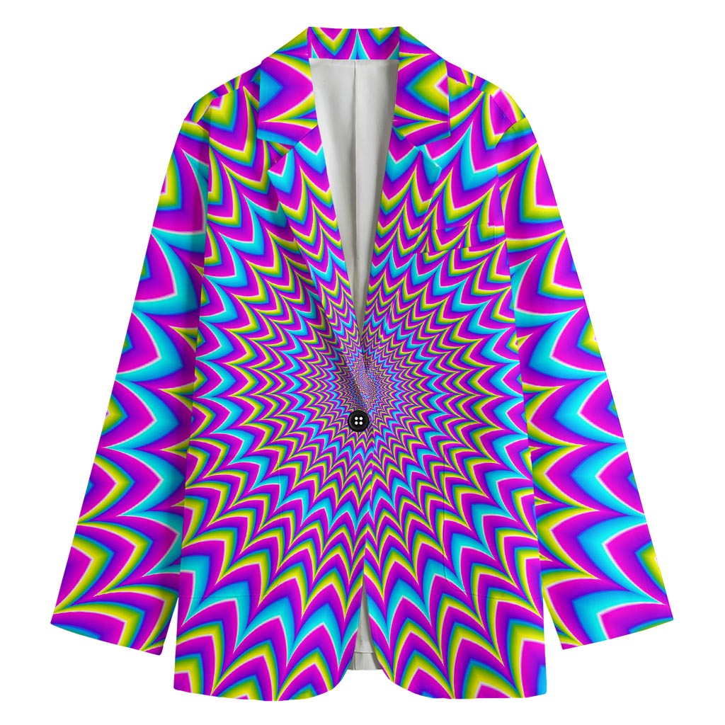 Dizzy Spiral Moving Optical Illusion Women's Cotton Blazer