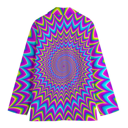 Dizzy Spiral Moving Optical Illusion Women's Cotton Blazer
