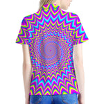 Dizzy Spiral Moving Optical Illusion Women's Polo Shirt