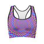 Dizzy Spiral Moving Optical Illusion Women's Sports Bra