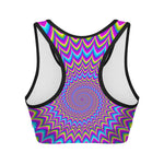 Dizzy Spiral Moving Optical Illusion Women's Sports Bra