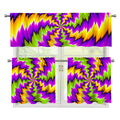 Dizzy Vortex Moving Optical Illusion 3 Piece Kitchen Curtains