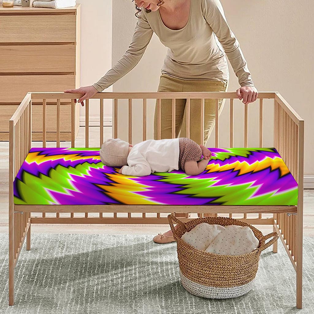 Dizzy Vortex Moving Optical Illusion Baby Crib Sheet