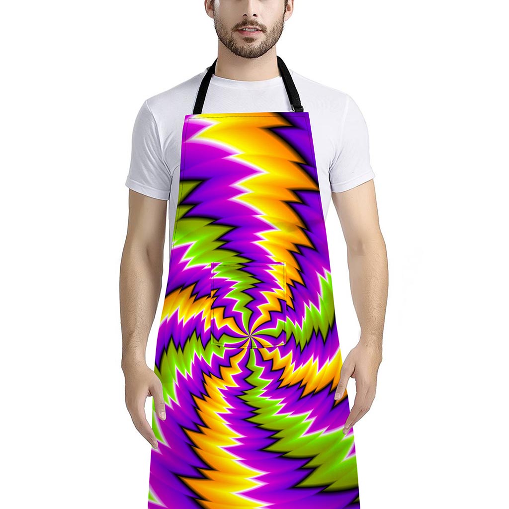Dizzy Vortex Moving Optical Illusion Bib Apron With Pocket