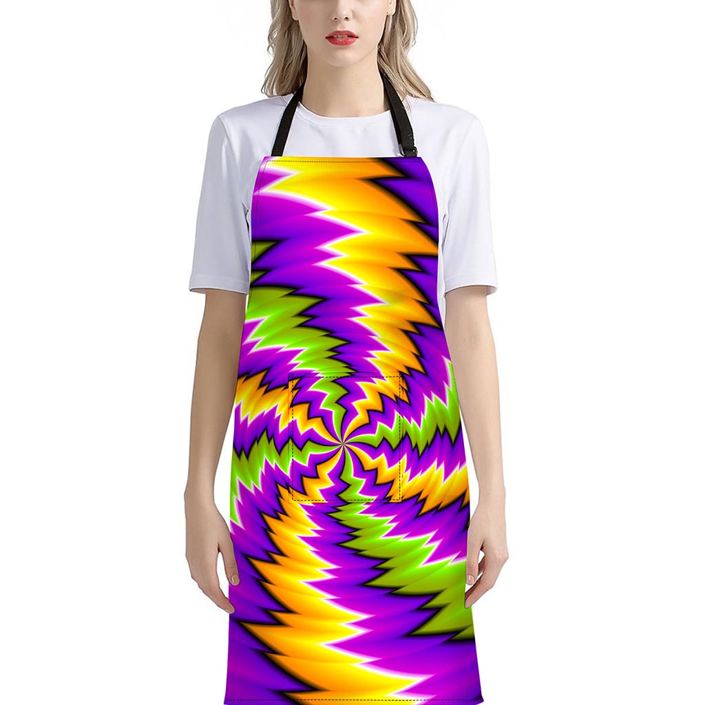 Dizzy Vortex Moving Optical Illusion Bib Apron With Pocket