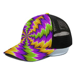 Dizzy Vortex Moving Optical Illusion Black Mesh Trucker Cap