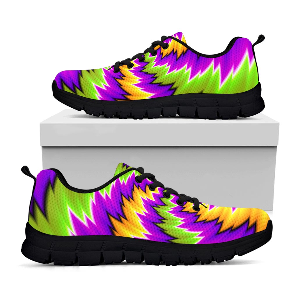 Dizzy Vortex Moving Optical Illusion Black Running Shoes