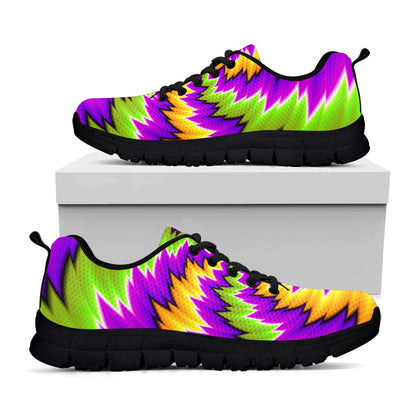 Dizzy Vortex Moving Optical Illusion Black Running Shoes