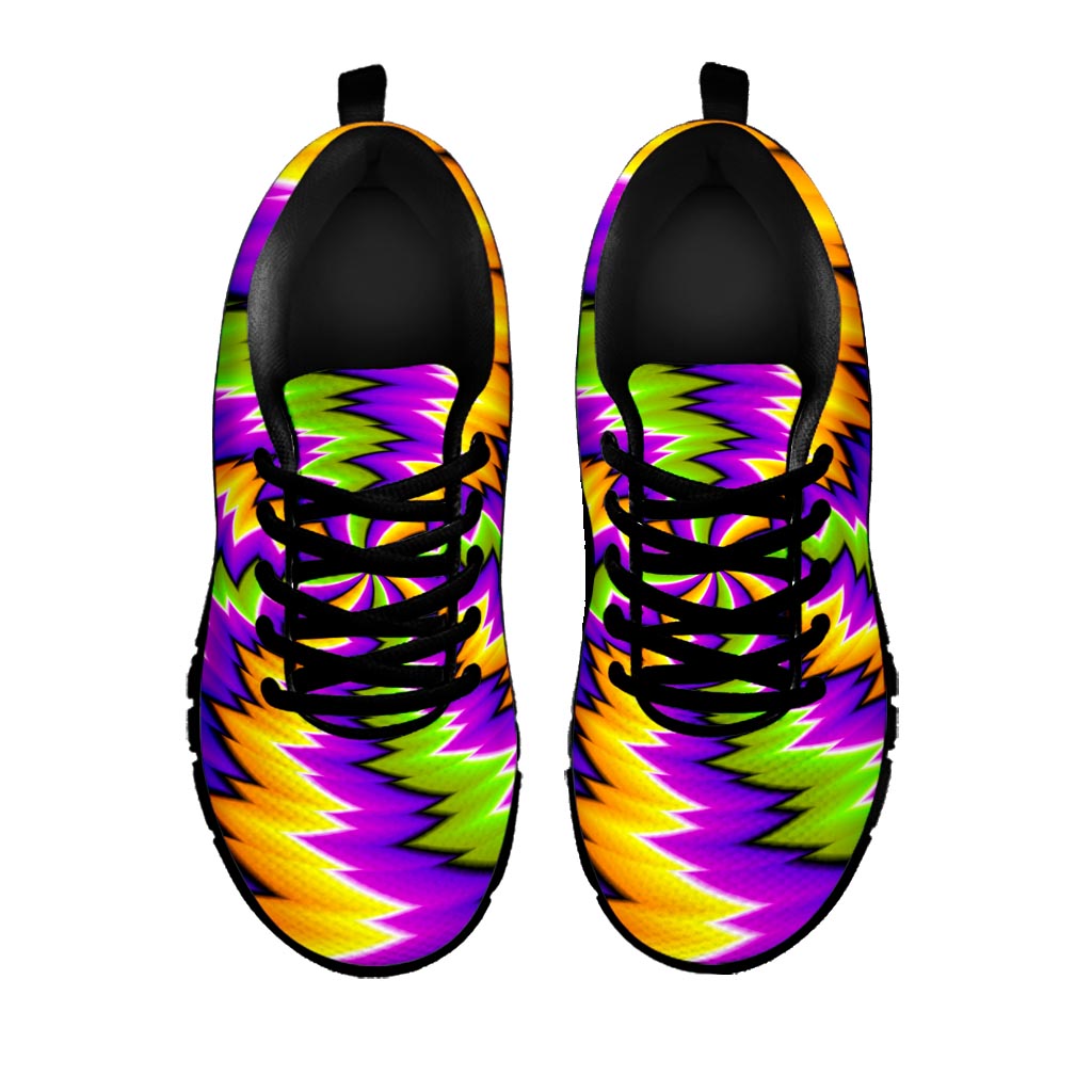 Dizzy Vortex Moving Optical Illusion Black Running Shoes
