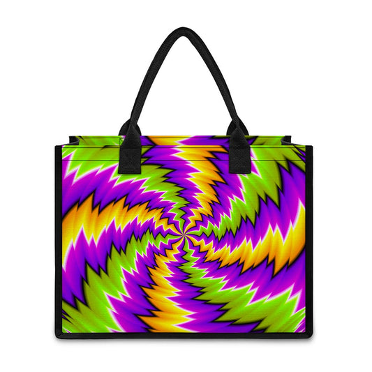 Dizzy Vortex Moving Optical Illusion Canvas Tote Bag